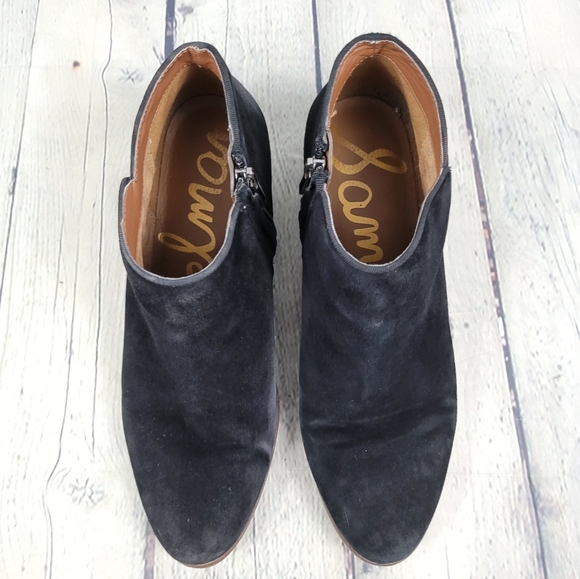 SAM EDELMAN | Petty suede leather side zip ankle boots - Picture 4 of 12